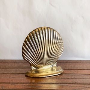 Vintage Flat Brass Seashell Book End